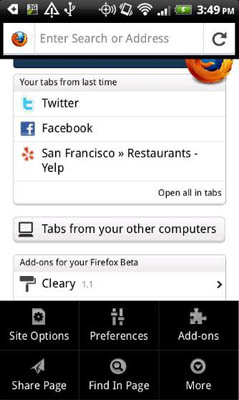 Mozilla  Firefox 7.0  Android-