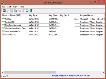 WirelessKeyView      Wi-Fi