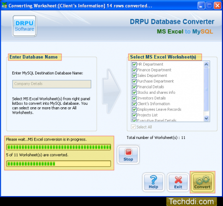  MS Excel to MySQL Database Converter