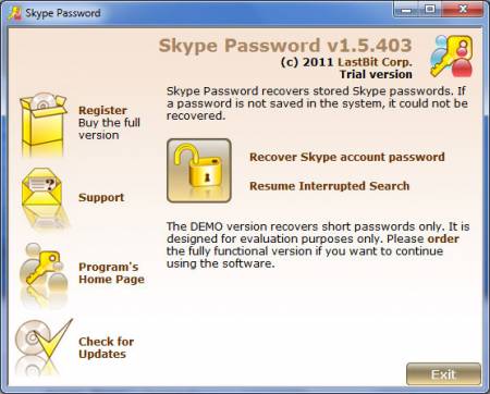  LastBit Skype Password Recovery