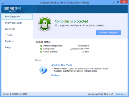  Agnitum Outpost Antivirus Pro