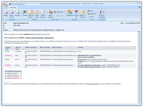  NetWrix Active Directory Change Reporter